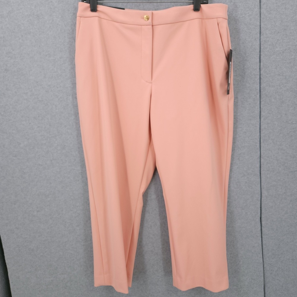 Donna Karan Cropped Straight Leg Mid Rise Apricot Dress Pants Womens 16P NWT